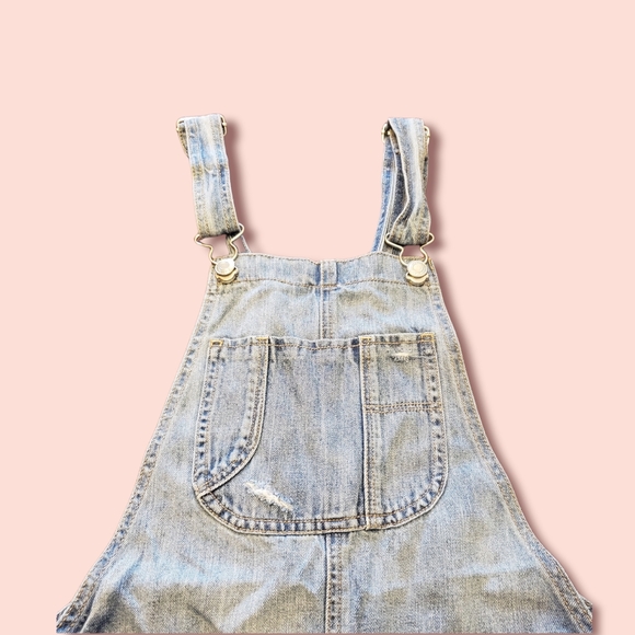 American Eaglel Denim Overalls Shorts XS Blue - Picture 5 of 8